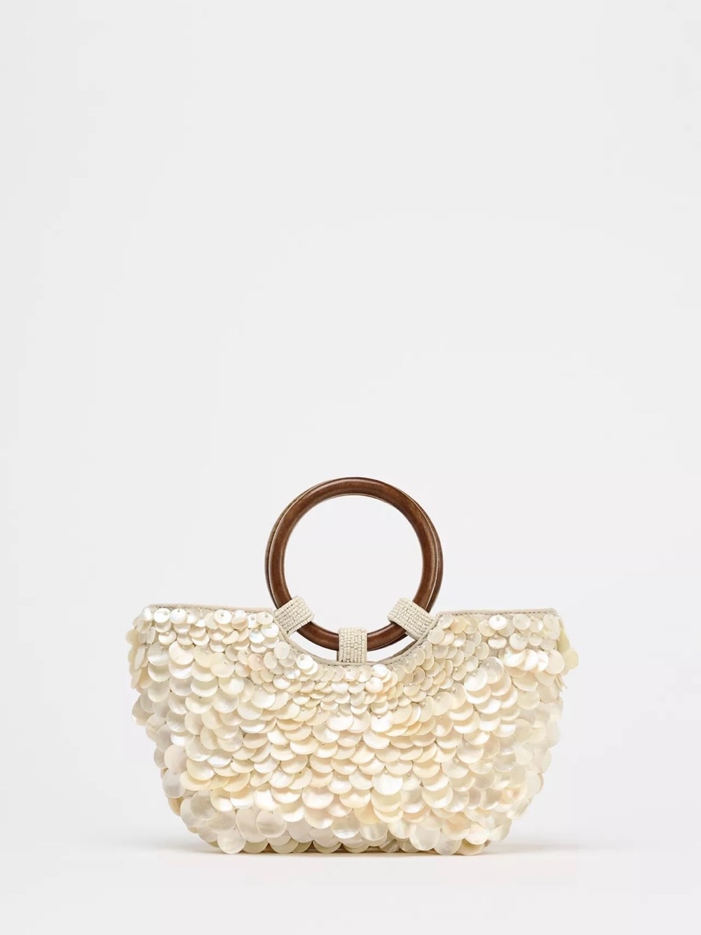 Zara Cream Sequin Tote